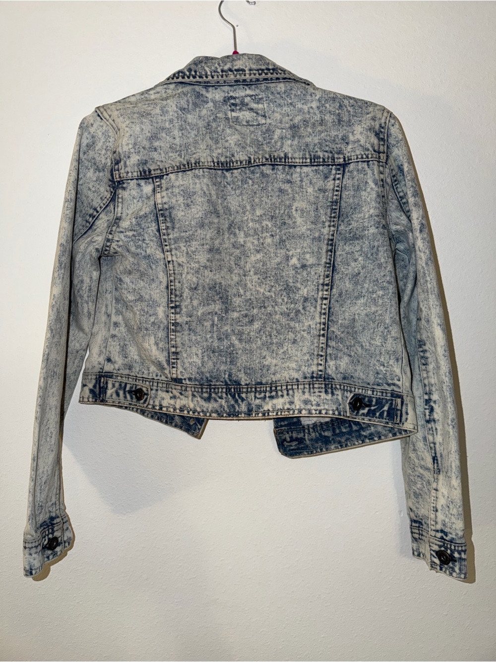 Highway Jeans - Acid Wash Light Blue Cropped Moto Denim Jacket - Women’s Medium - Picture 8 of 8